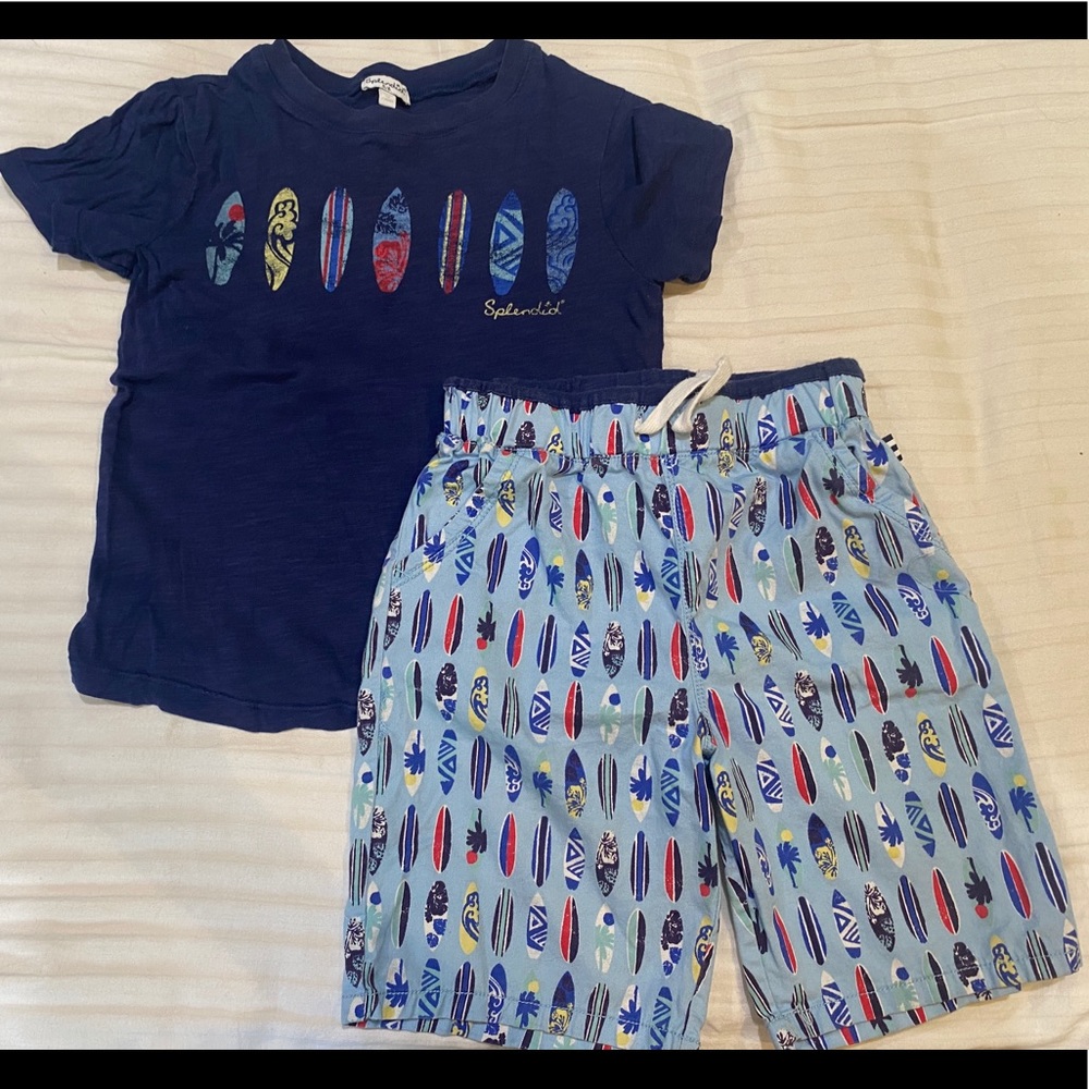Splendid boys surfboard shirt and shorts set 5/6